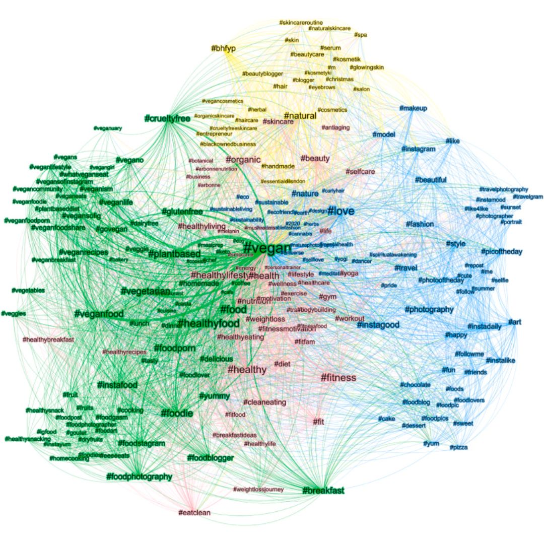 hashtag vegan Instagram analysis