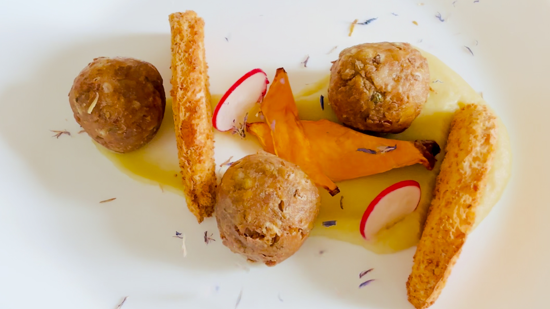 polpette lenticchie e crema di patate